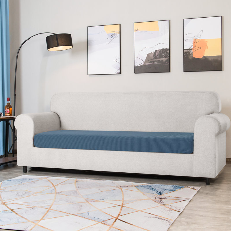Box Cushion Sofa Slipcover, Denim