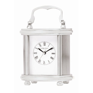 Carriage Traditional Analogue Metal Quartz Movement / Crystal Tabletop Clock in Gold
