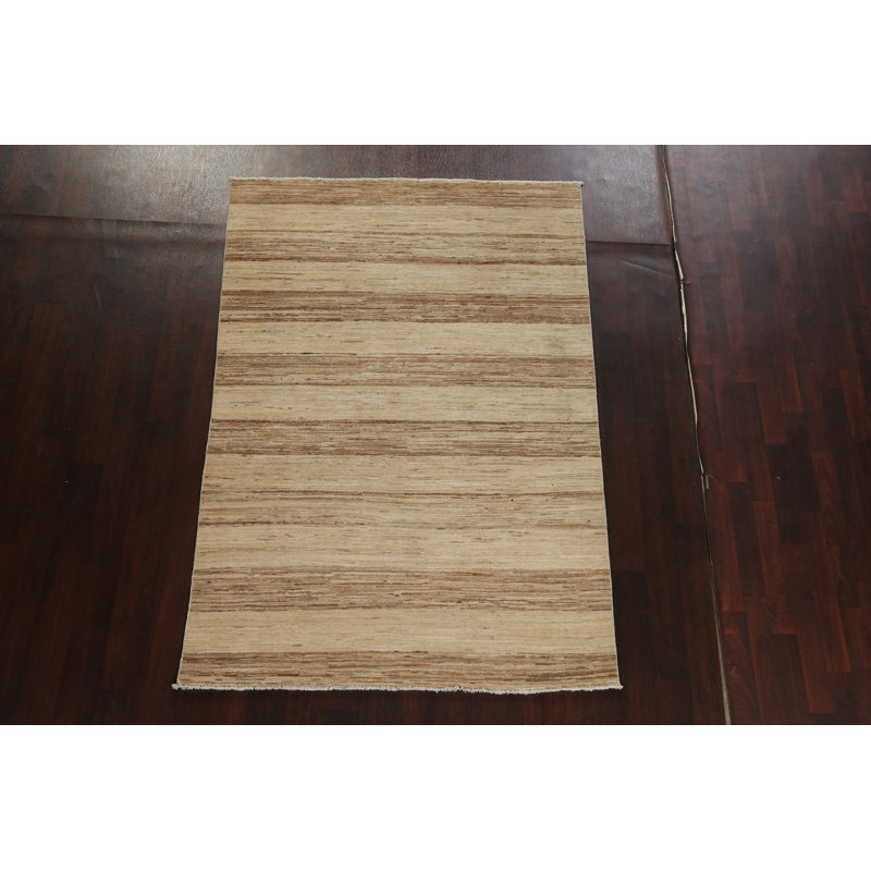 Tapis rayé Gabbeh Kashkoli noué à la main 5 pi 11 po x 7 pi 2 po
