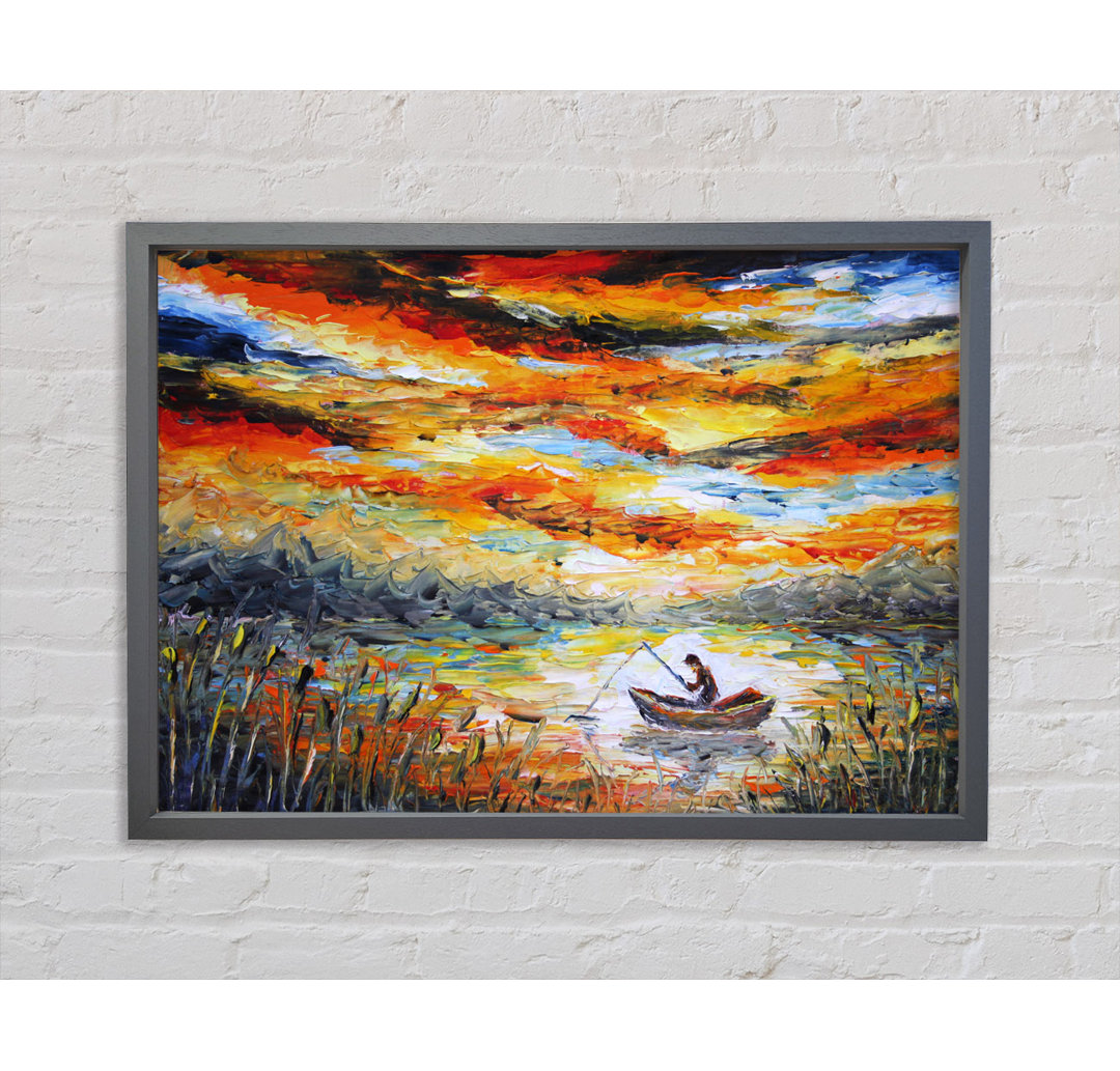 Fishing Under The Applejack Sky - Einzelbildrahmen Kunstdrucke auf Leinwand