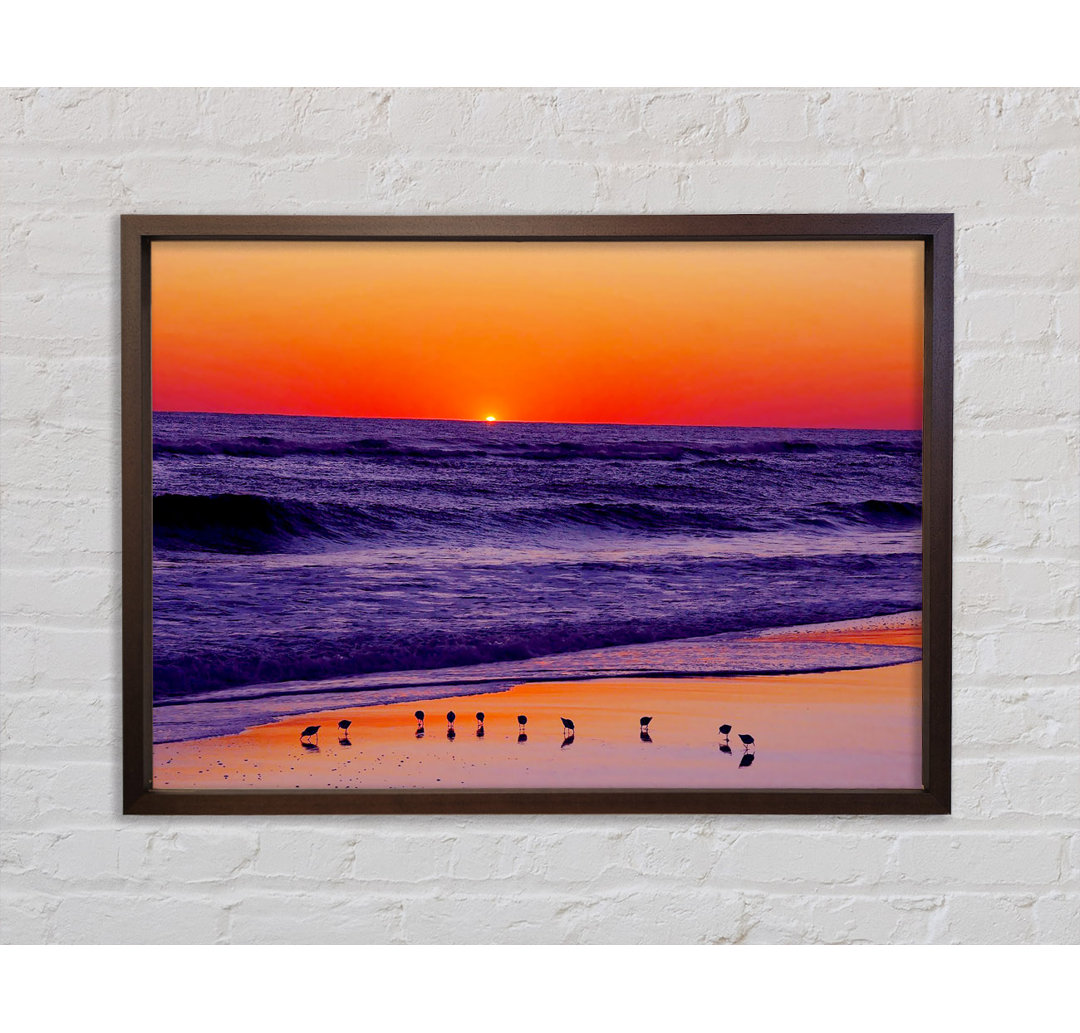 As The Sun Sets Over The Ocean - Einzelne Bilderrahmen Kunstdrucke auf Leinwand