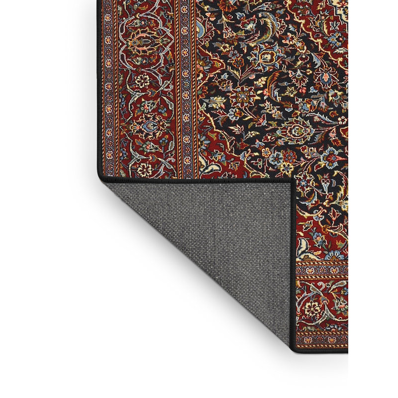 Tapis bleu marine/rose traditionnel Ballyvoy, Rectangle 3 pi x 5 pi