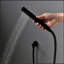 Système de douche thermostatique avec système de douche à effet pluie avec valve brute, douche à main en noir mat