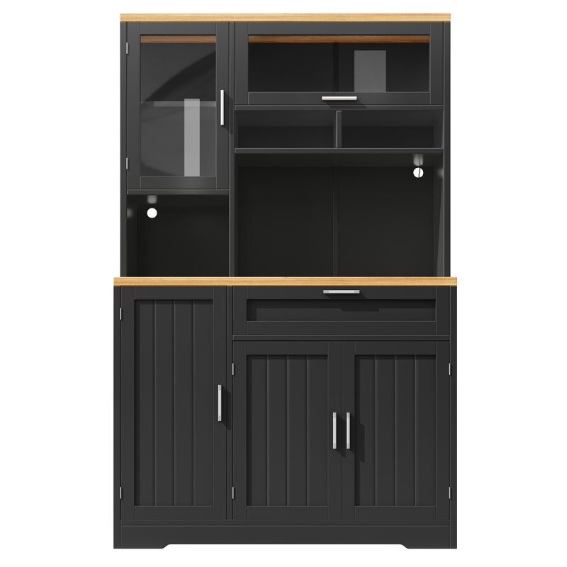 180cm Kitchen Pantry, Black