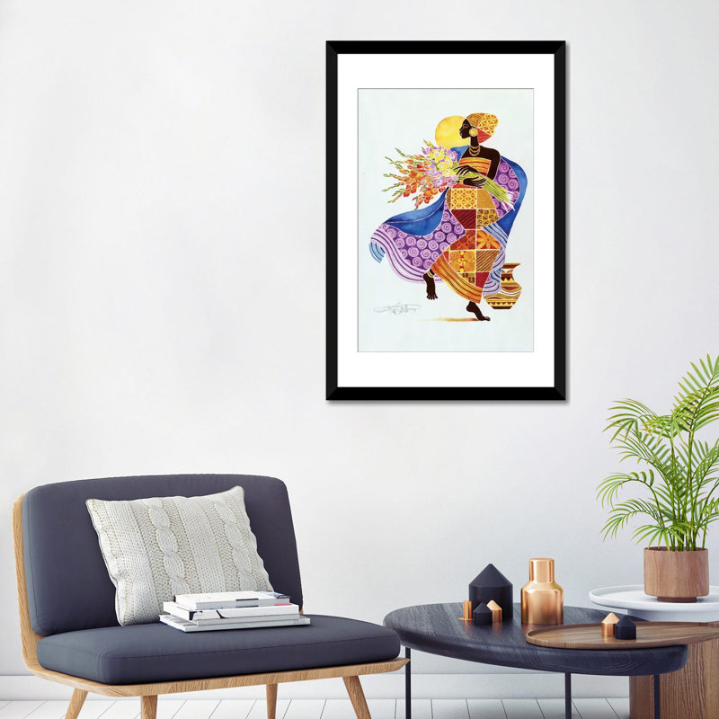« kikora », impression sur toile, Papier d'art encadré noir, Blanc, H 32 po x l 24 po x P 1 po