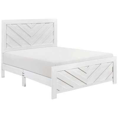 Mobilier de chambre à coucher grand lit avec finition blanche et moderne en V