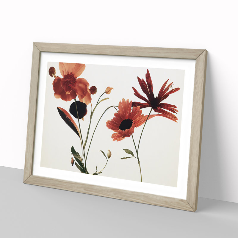 Entrancing Flowers - Framed Print, 25cm H x 34cm W, Oak