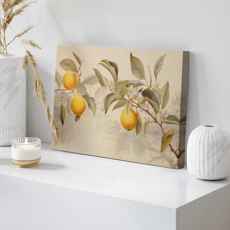 Aliments pour la cuisine «Peach Fruit And» sur, H 12 po x l 18 po, Toile tendue