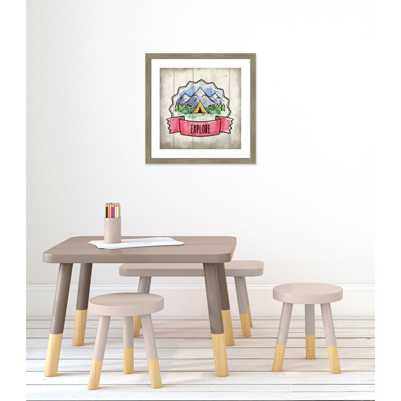 «Adventure is out There 2», art encadré, Encadré plat de bois de grange gris, H 22,5 po x l 22,5 po x P 0,6 po