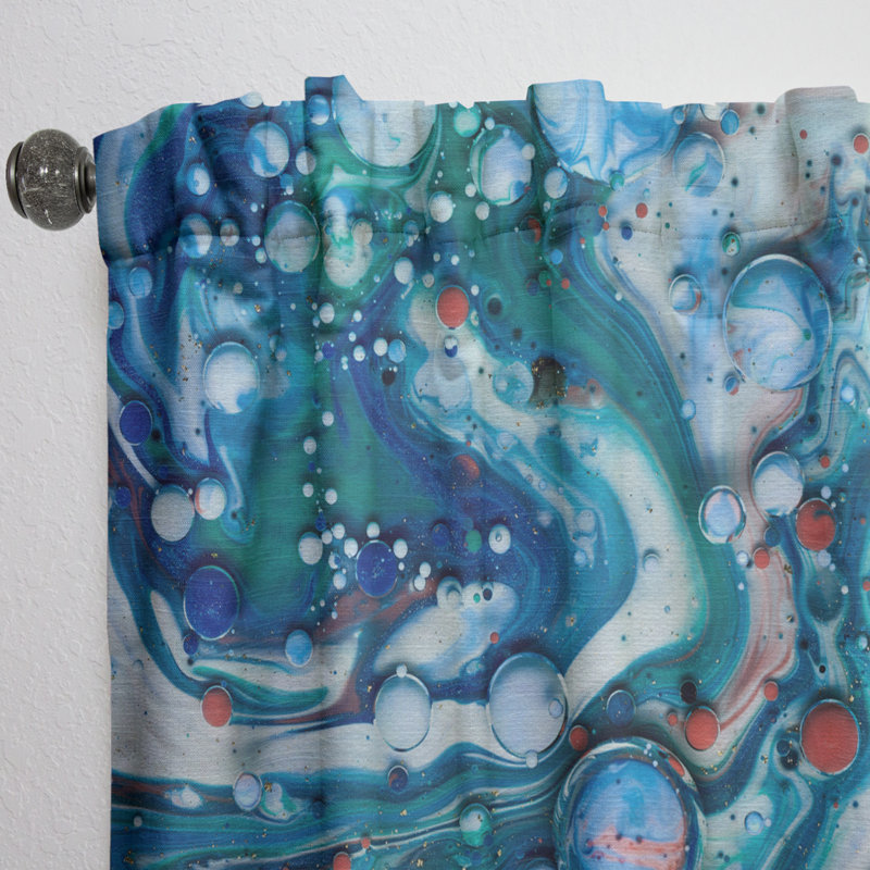 Rideau géométrique abstrait bleu luxe XXL - velours obscurcissant - 1 panneau, L 52 po x L 63 po
