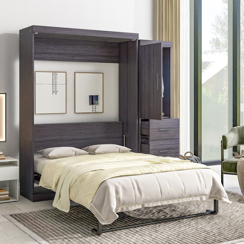 Lit escamotable avec garde-robe et tiroirs Murphy, Lit double