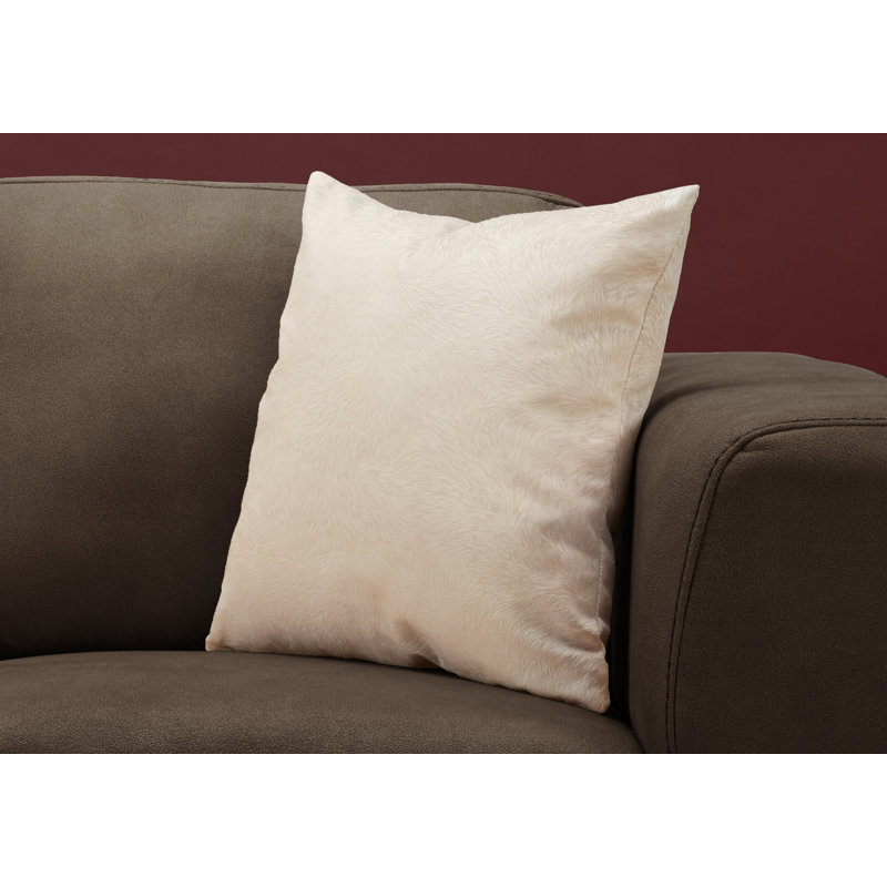 Coussin 100% coton à fermeture à glissière, Taupe