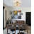 Modern Drum Semi Flush Mount Ceiling Light With Textured Glass Shade