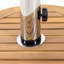 Base de parasol en finition, 30 lb, composée de bois, d'acier inoxydable et de béton, base de 18,01 po x 16,8 po, tube fabriqué