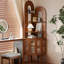 Armoire de coin en bois massif brun clair