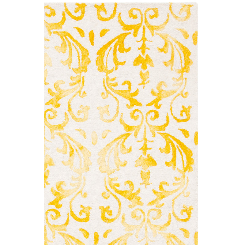 Tapis en laine / coton touffeté à la main Berman en ivoire / or, Rectangle 2 pi x 3 pi