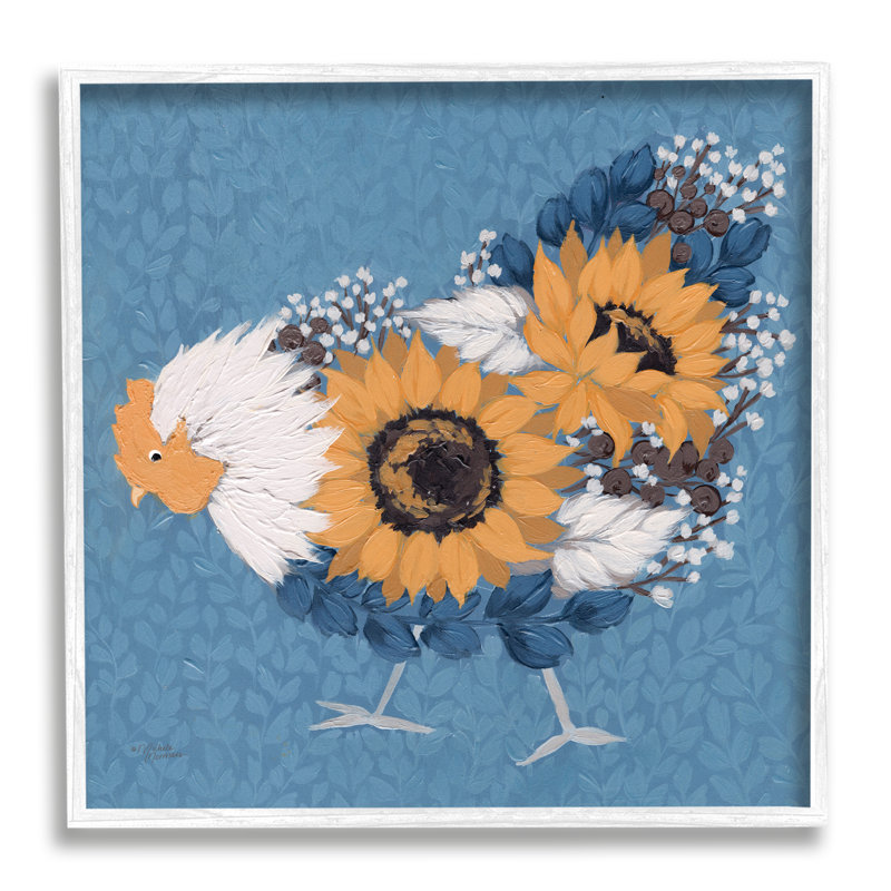 Bouquet d'arrangement floral, H 17 po x l 17 po, Giclée encadrée blanc bord de mer