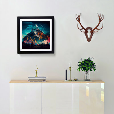 Mountain Glitch Art - Framed Print