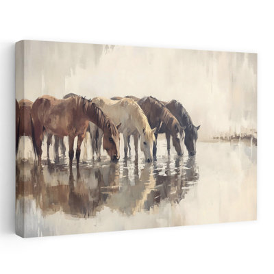 «Herd Of Horses», reproduction d'art abstrait cheval contemporain