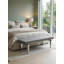 Banc de chambre Lina capitonné – Tissu anthracite avec assise capitonnée et pieds en acier argenté-16397397