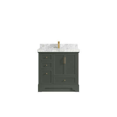 Alys 36'' Single Bathroom Vanity with Marble Top