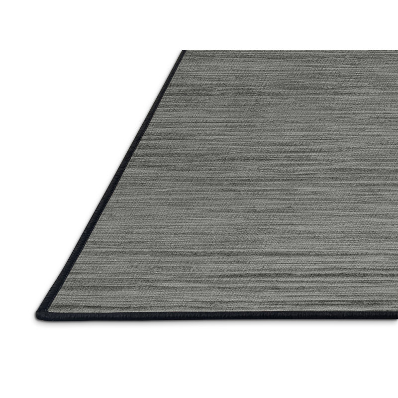 Machine Washable Solid Gray Area Rug