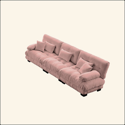 Canapé modulaire 3 places à assise profonde et canapé modulaire, canapé en chenille, meubles rembourrés doux et confortables pour salon, appartement, studio, bureau, chenille