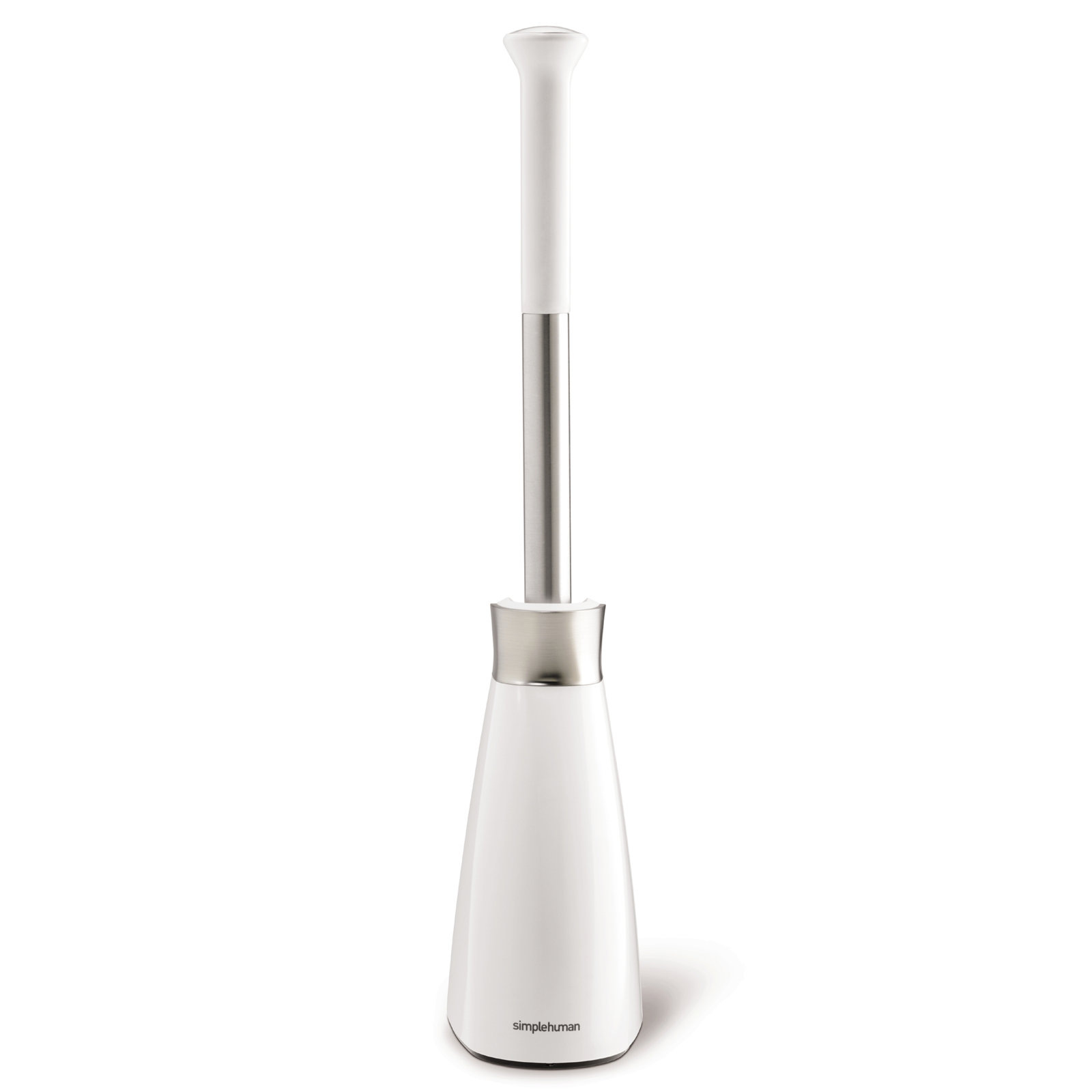 Simplehuman Toilet Brush with Caddy, Stainless Steel, White