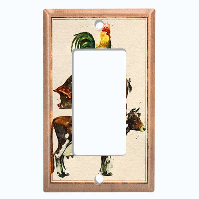 Patterned 1 - Gang Toggle Light Switch Standard Wall Plate