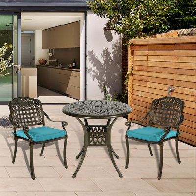 Round 2 - Person Bistro Set with Cushions by World Menagerie