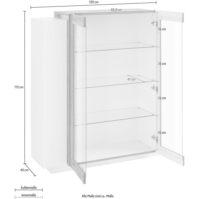 Nostrand 120cm Sideboard, White/Maple