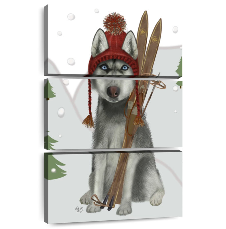 Brampt Husky Skiing, 32" H x 20" W