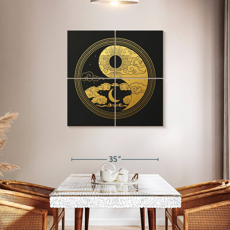 Oriental Yin Yang, H 38 po x l 38 po