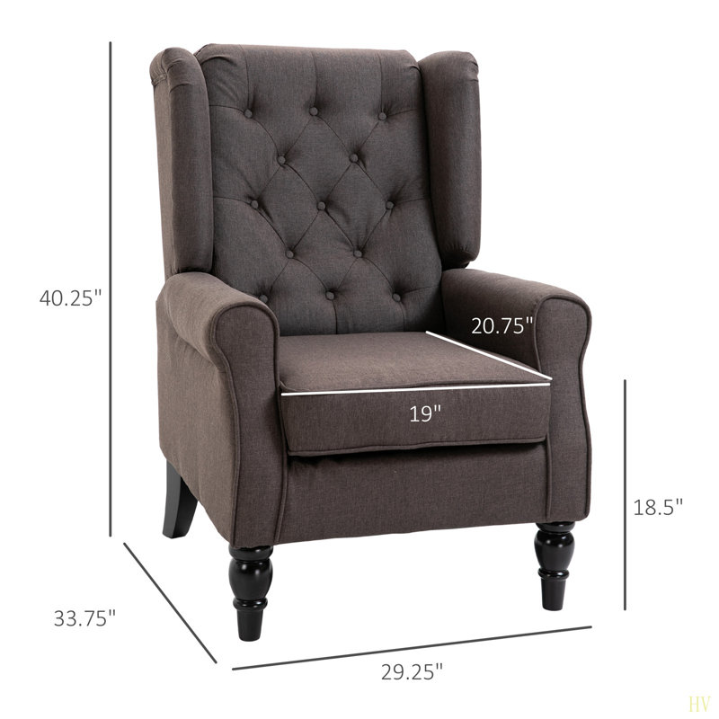 Méridienne capitonnée à boutons, fauteuil à oreilles