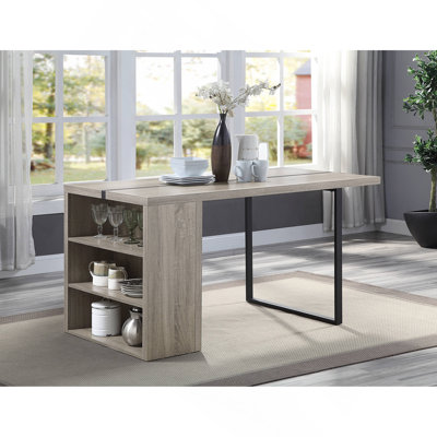 Table de salle à manger à 2 tablettes en chêne gris et noir