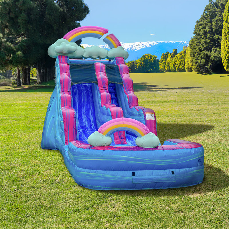 Glissade d'eau gonflable de qualité commerciale avec piscine JumpOrange