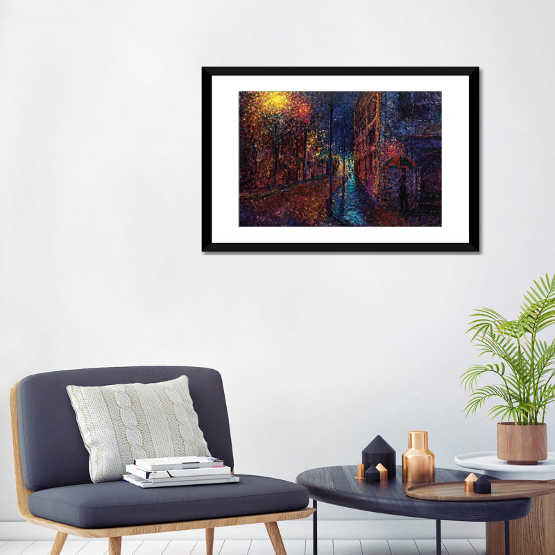 Modern & Contemporary, 24" H x 32" W x 1" D, Black Framed Fine Art Paper, White