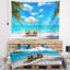 Tapisserie de mer turquoise en polyester avec chaises avec des accessoires suspendus inclus-28500243