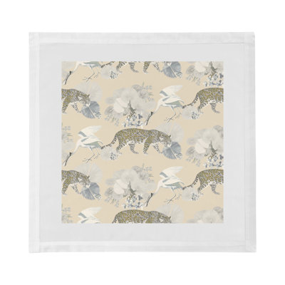 Leopard Walk Cameo Hemstitch 22" Linen/Cotton Napkin
