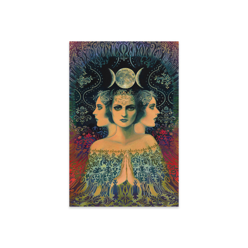 La lune: déesse du mystère sur plastique / acrylique par Emily Balivet