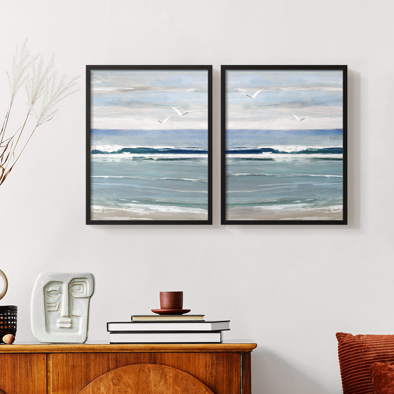 Impression encadrée Seagull Bay I-Premium - prête à être accrochée - aucun clou requis - aucun clou requis, H 11 po x l 18 po