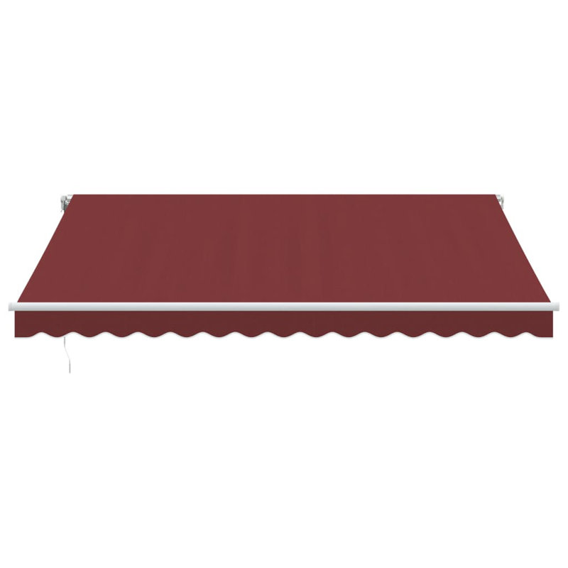 Manual Retractable Awning With LED, 400cm W x 350cm D, Burgundy/White