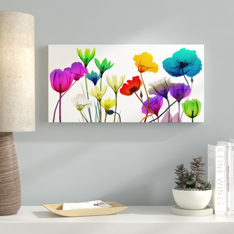 Floral Calm Pop - Wrapped Canvas Print, 76 cm H x 152 cm W