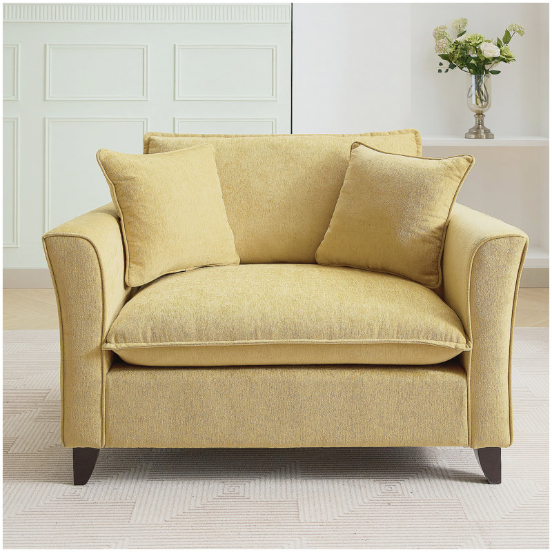 46.3 Inch Oversized Chenille Armchair, Comfy Chair and a Half with Removable Pillow for Living Room, Bedroom, or Office