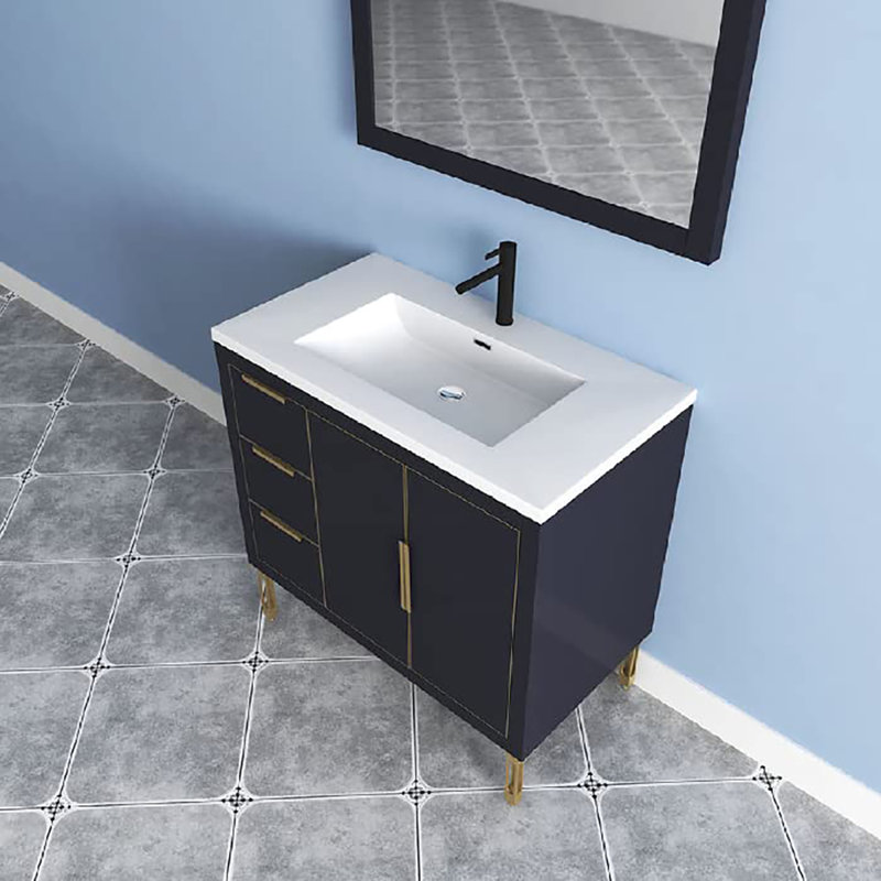 35.44'' Single Bathroom Vanity with Top