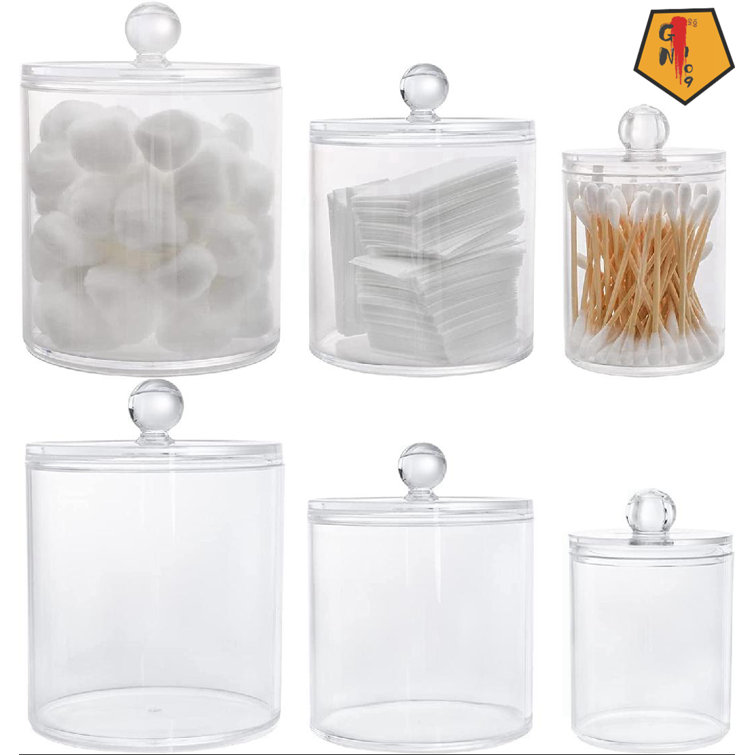 Rebrilliant Cotton Swab Holder Bathroom Organizer Acrylic