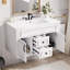 Meuble-lavabo mural de style français avec lavabo en céramique et charnières à fermeture douce-131376490