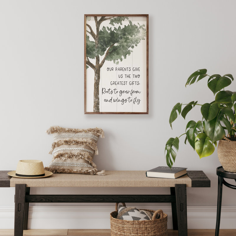 Arbre à racines et ailes blanc, H 36 po x l 24 po x P 1 po