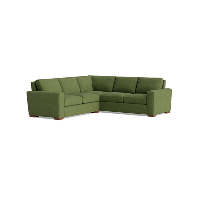 Couch Potato Sectional, Right Hand Facing, Performance Weave - Basil