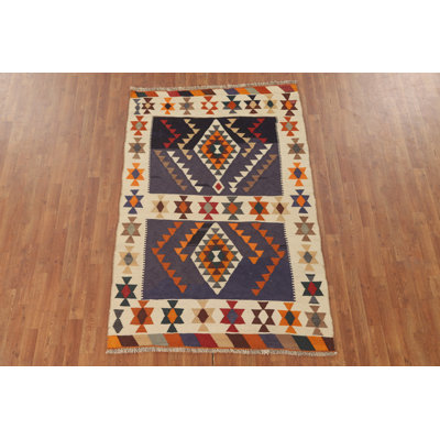 Tapis géométrique Kilim 4 x 7